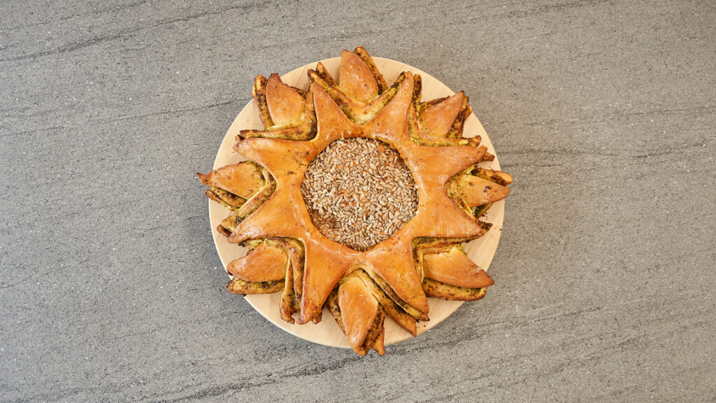 Zonnebloem vlechtbrood