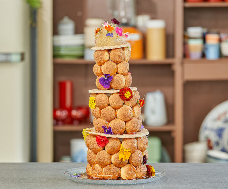 Croquembouche met hazelnoot en mokka